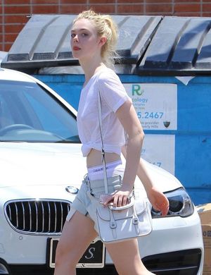 Elle Fanning shows underpants out and