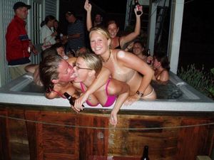 Naughty Cleavage Hot Tub Party - Picture