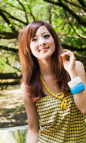 Cherful Pretty Asian Girl Smile