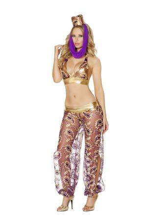 Sexy Roma Purple Gold Belly Dancer