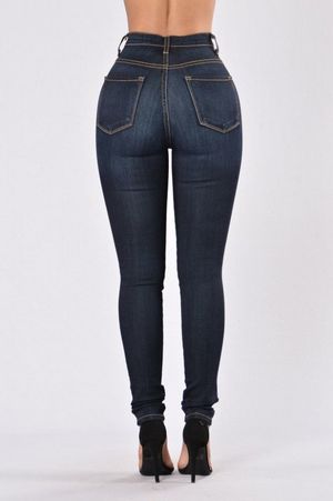 Classic High Waist Skinny Jeans - Dark..
