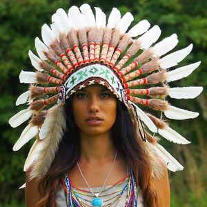 White Indian Chief Headdress - 65cm